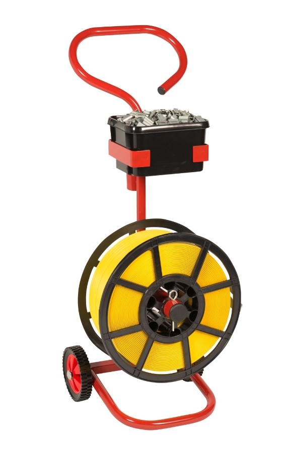 MOBILE STRAPPING TROLLEY FOR POLY STRAP