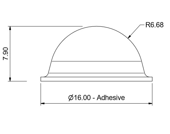 7.9MM X 16MM CLEAR HEMISPHERICAL BUMPER STOP