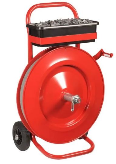 MOBILE STRAPPING TROLLEY FOR STEEL MILLWOUND STRAP
