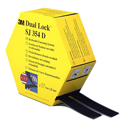 25MMX5M BLACK DUAL LOCK TWIN PACK 3M SJ354D